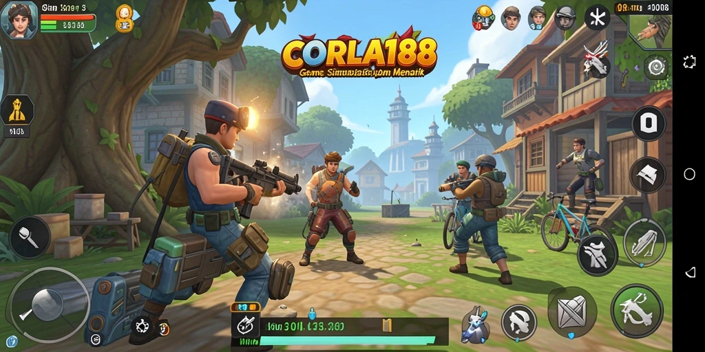 Tampilan gameplay menarik dari CORLA188 yang menunjukkan simulasi kehidupan sehari-hari.