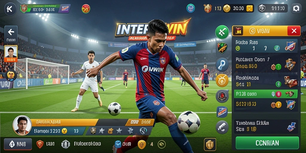Tampilan gameplay dari INTERWIN dengan berbagai pilihan taruhan olahraga.