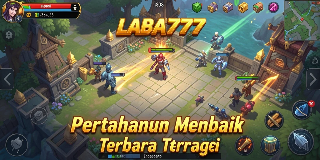 Tampilkan gameplay menegangkan LABA777 dalam pertahanan menara.
