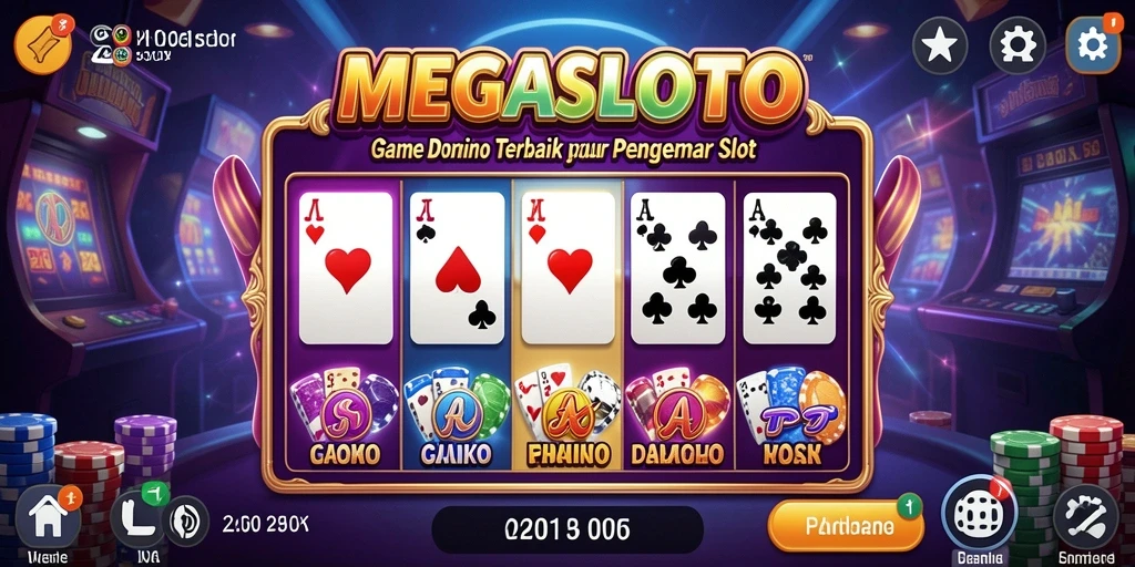 Tampilan gameplay yang menarik dari MEGASLOTO saat bermain Domino.